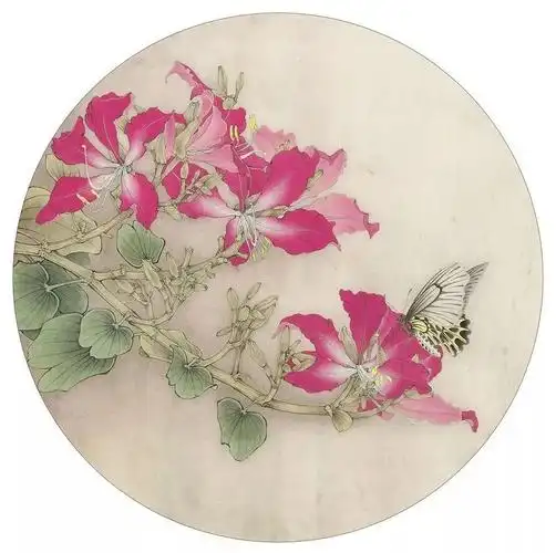 工笔画《紫荆花 凤蝶》完整绘制步骤说明
