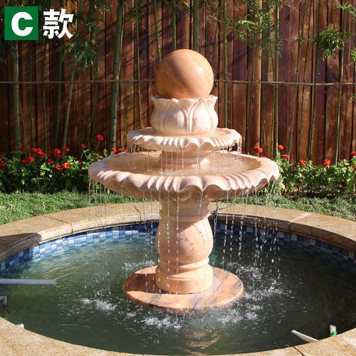 艾志大理石风水球园林户外庭院石雕喷泉流水摆件别墅装饰水景雕塑