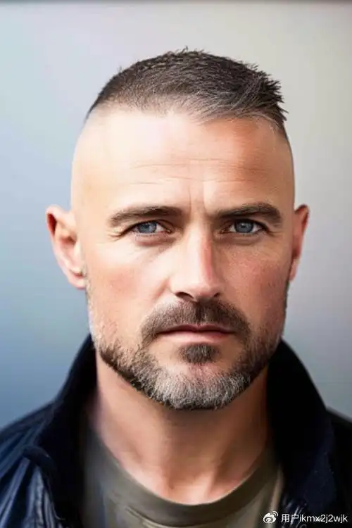 男人过了40岁,两侧铲短发型,焕发时尚新魅力