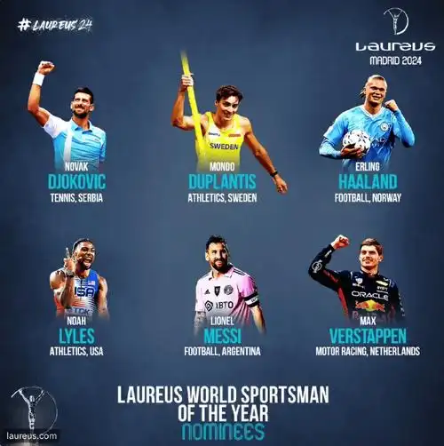 原创德约和梅西同入围劳伦斯佳男大奖足球皇帝会再次阻止球王当选