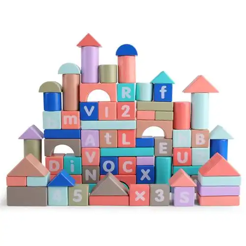 儿童益智拼装木头质积木玩具1-3周岁男孩女孩环保木制3-6岁大积木