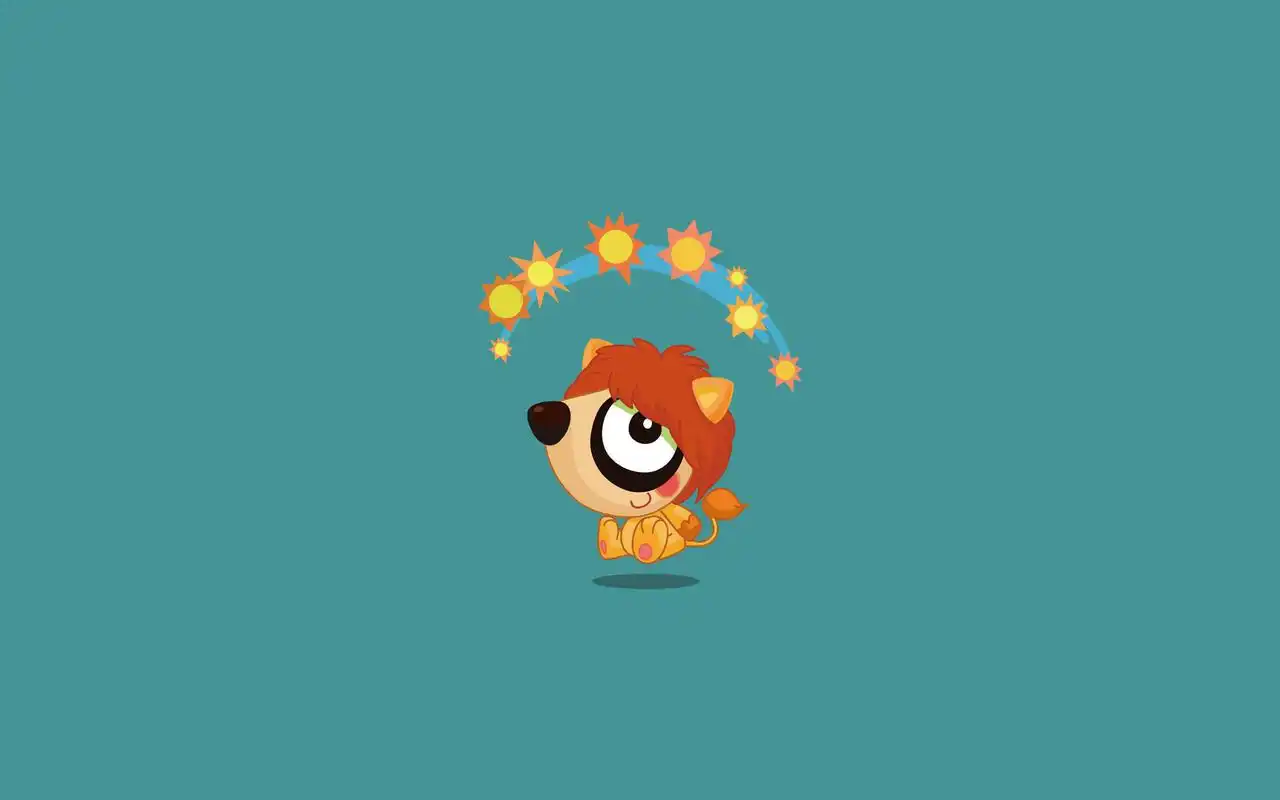 可爱卡通狮子座系列,高清图片,电脑桌面-壁纸族