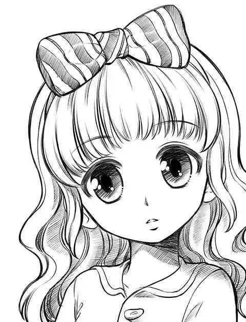 q版人物女简笔画q版初音未来手绘简笔画图片长发女孩简笔画步骤 卡通