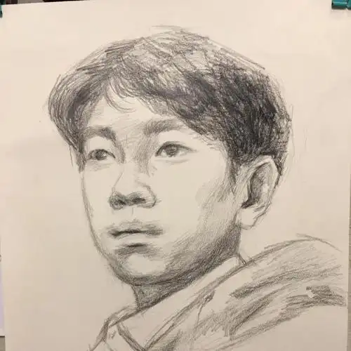 素描头像男 素描头像男青年