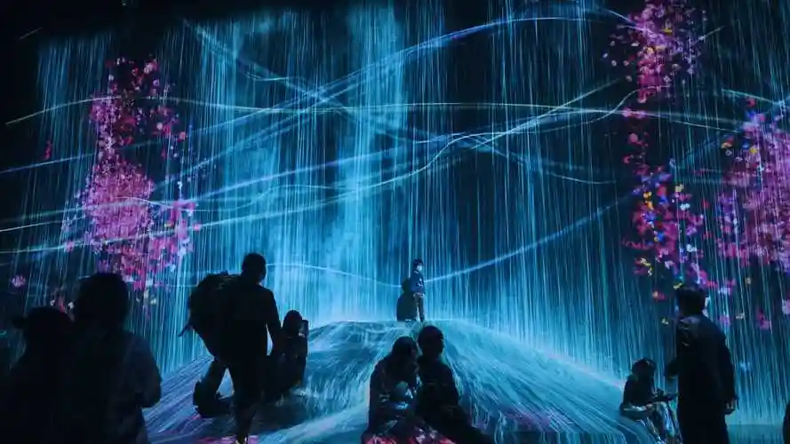 人影互动全息投影光影艺术视频素材