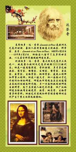 657海报印制展板素材444学校文化画家达芬奇人物简介贴纸图片