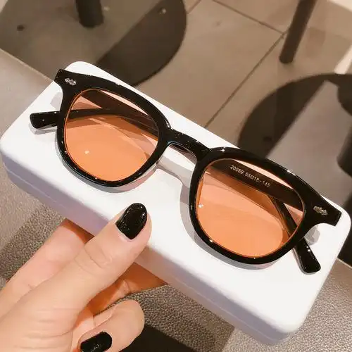 文艺方形黑框蝌蚪同款复古潮流男女太阳眼镜