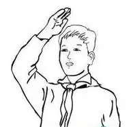 背影敬礼简笔画手绘