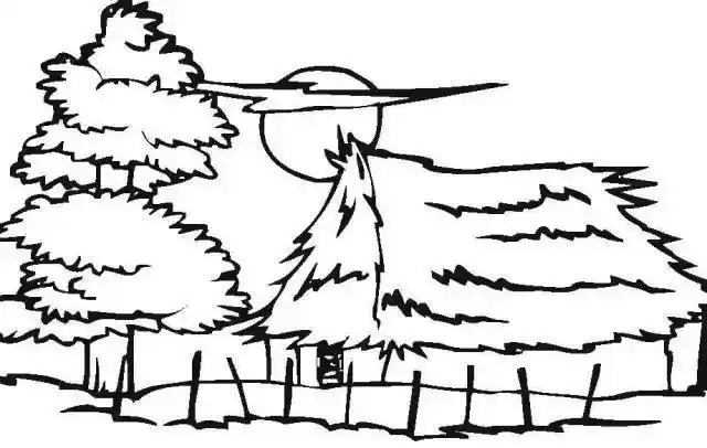 儿童简笔画画一幅山水田园风景画让孩子与自然更亲近