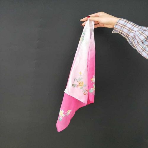 舞蹈手绢印花纱巾胶州秧歌丝巾扇子舞方巾手帕雪纺道具扇子舞配饰