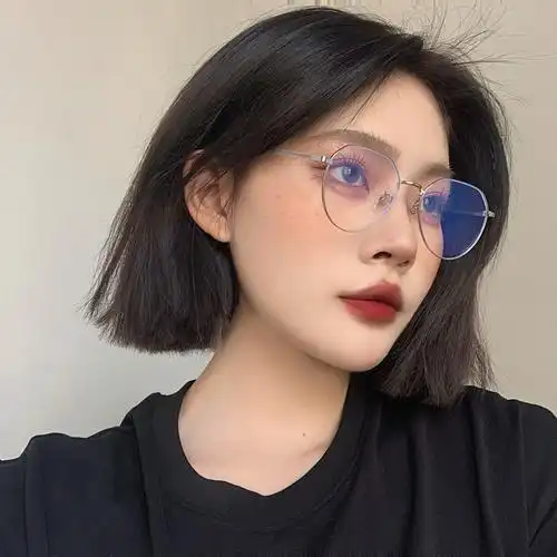 网红ins复古近视金边眼镜框女韩版显瘦文艺圆脸防蓝光平光镜小脸