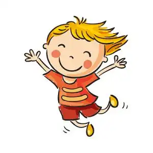 跳跃高兴的卡通小孩