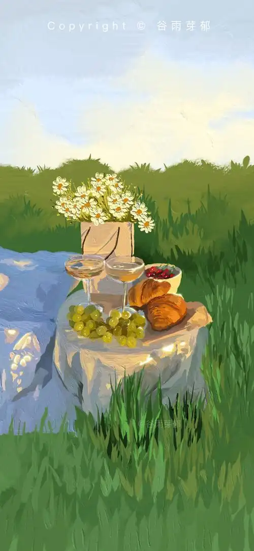自制油画风ins可爱壁纸手机壁纸聊天背景拿图点赞图文·油画水彩风