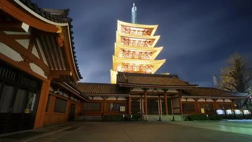日本东京浅草寺唯美风光,名胜古迹-回车桌面