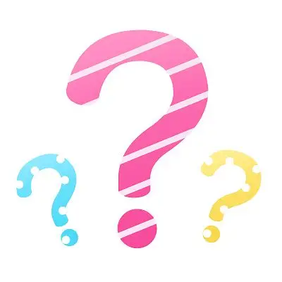 原创手绘糖果色问号素材问号疑问