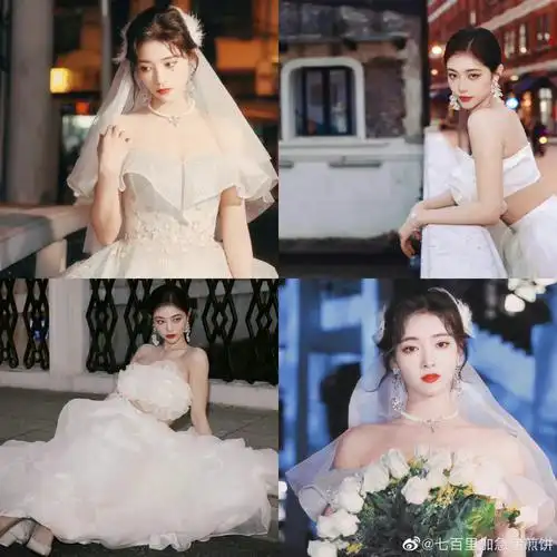 许佳琪白玫瑰婚纱大片