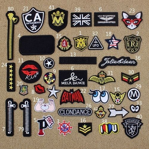 补丁贴布时尚图案刺绣羽绒胸前膝盖缝补贴补布贴