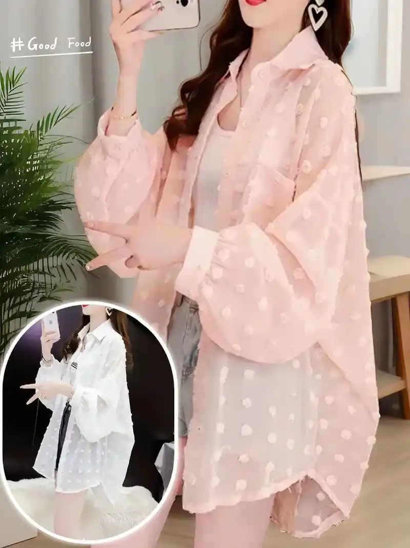 夏季新款大码女装胖mm轻薄款衬衫女来袭!韩版宽松设计