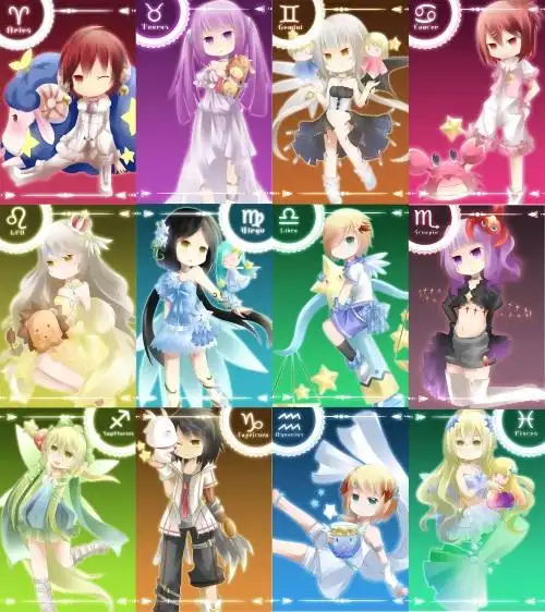 求一些十二星座卡通女生图片狮子12星座漫画少女图片天蝎座12星座漫画