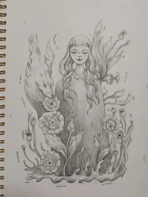 岁月哥二张画,简直太棒了,像岁月哥学习@岁月哥chs##美术生  #画画