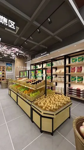长沙生鲜水果超市装修设计,水果店装修设计