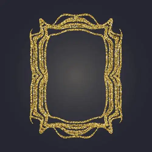 金色几何线条相框