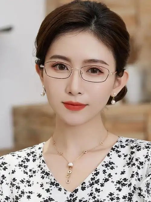 老人老光眼镜轻时尚女款眼睛100度红金200度5559岁防蓝光老花礼盒包