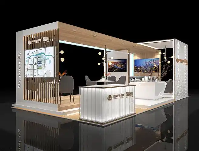 图设计芙蓉香颂房地产展位展会效果图设计乐器古筝美陈效果图设计雪花