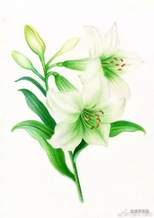 画一株清新淡雅的百合花_素描教程绘画学院_零二七艺考