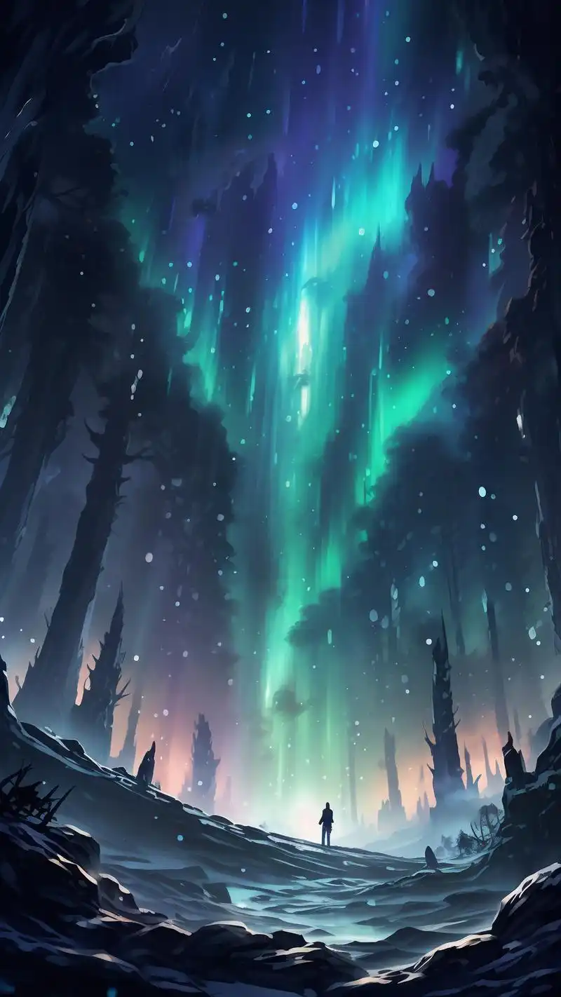 94黑色背景极光壁纸90,炫酷又神秘!