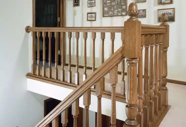 厂家直销实木楼梯立柱扶手弯头商场扶手护栏 - qiangujiaye
