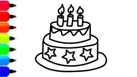 简单画法生日蛋糕简笔画的画法步骤教程生日蛋糕简笔画的画法步骤教程