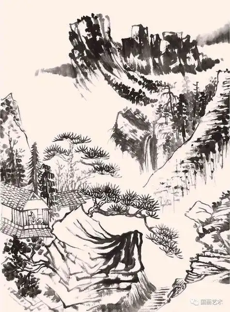 山水画简单画法 山水画简笔画儿童画