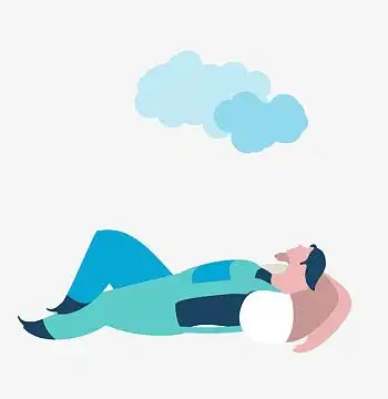 手绘睡觉的男人免抠图