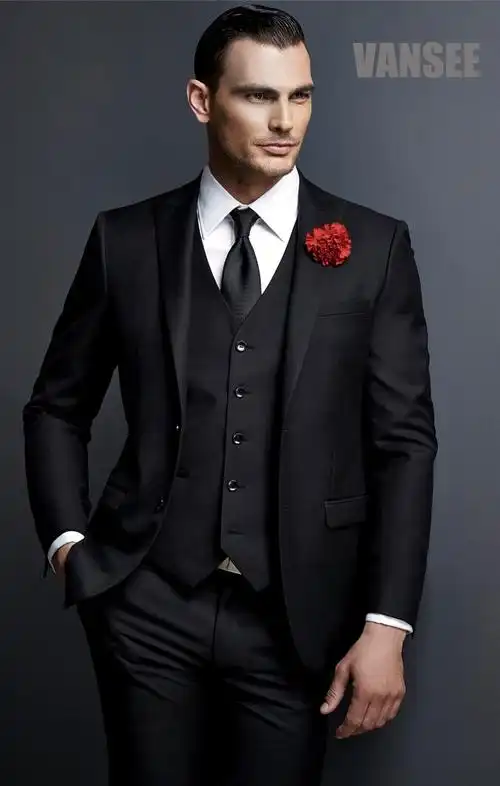 西装夹克男士商务正式黑色西装套装 - buy 3 件西装,男士正式西装外套