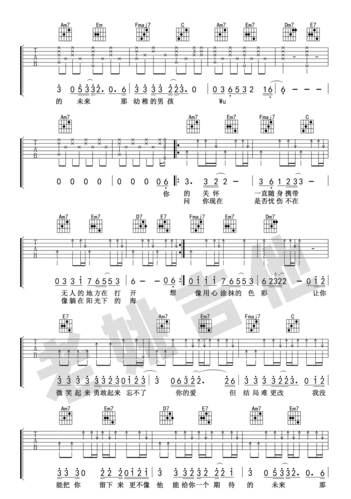 男孩吉他谱_梁博_c调弹唱谱标准版