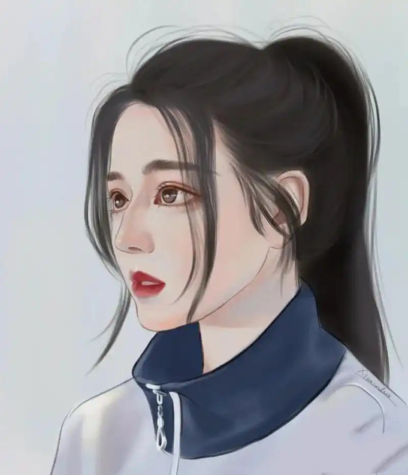 迪丽热巴漫画头像. 拿走点赞!