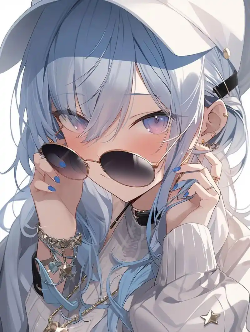 无所谓我好酷 带墨镜酷酷动漫女孩头像