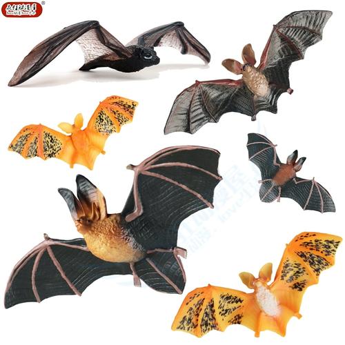 仿真动物模型蝙蝠彩蝠大耳蝠天鼠飞挂鼠整蛊恶搞玩具儿童认知摆件