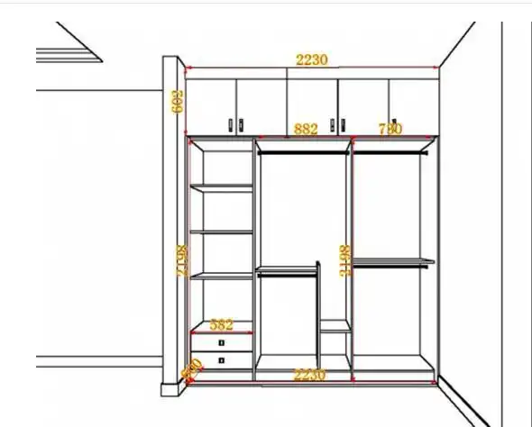 赏析丨30款流行衣柜尺寸设计图,手把手教你打造衣物收纳