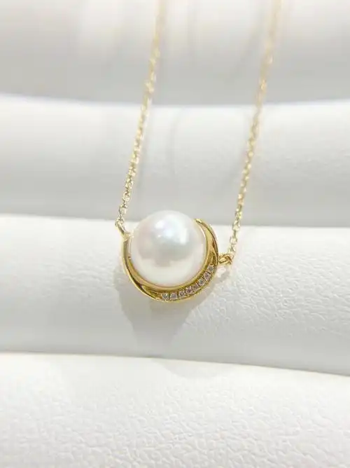以珠光描绘月的美akoya珍珠锁骨链