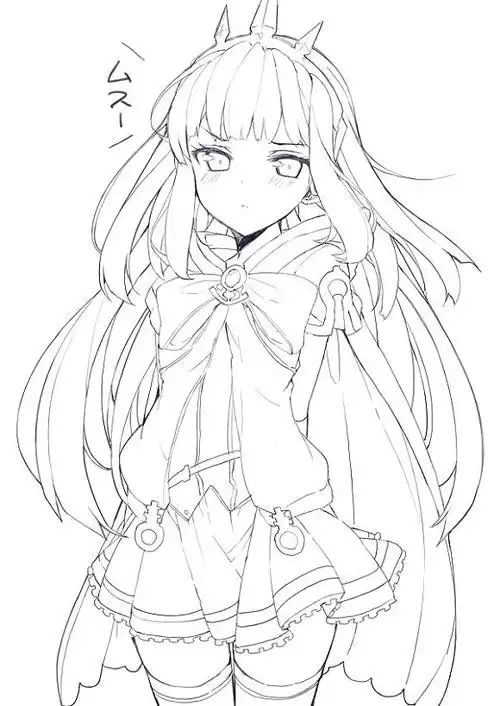 超甜美日漫美少女线稿临摹素材