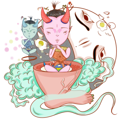 "为诡为欲 则不可得"百鬼图形插画设计