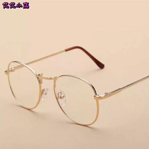 饰金丝个性金属潮流300度简约黑色有度数金框男无镜片眼镜框女装