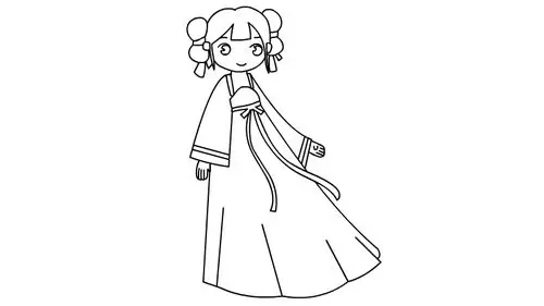 古装少女人物简笔画古装少女的画法
