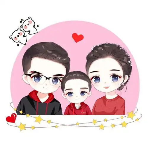 朋友圈头像,幸福一家三口头像,简单却很温暖