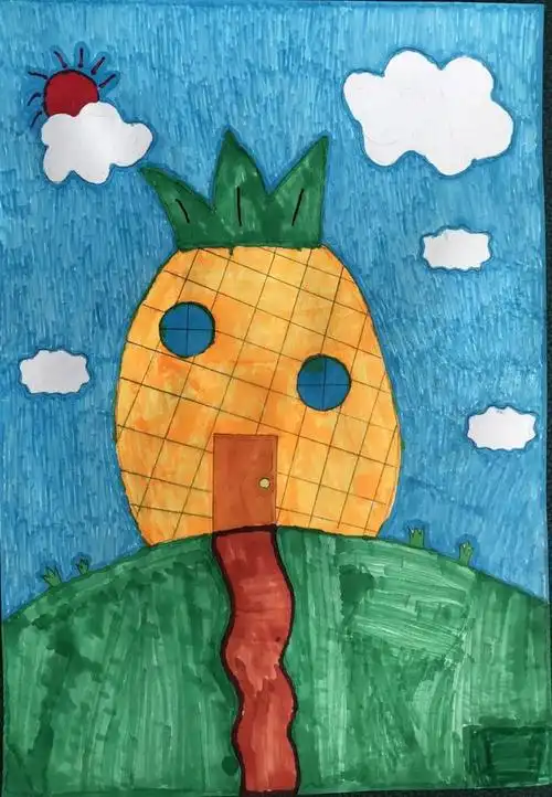 以学生的年龄特点为主线,创作出了形式,内容,材料风格各异的绘画作品