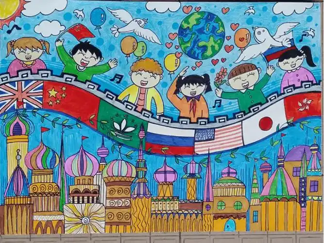 肇庆学生笔下的中俄友谊太有爱_青少年_小学_和平