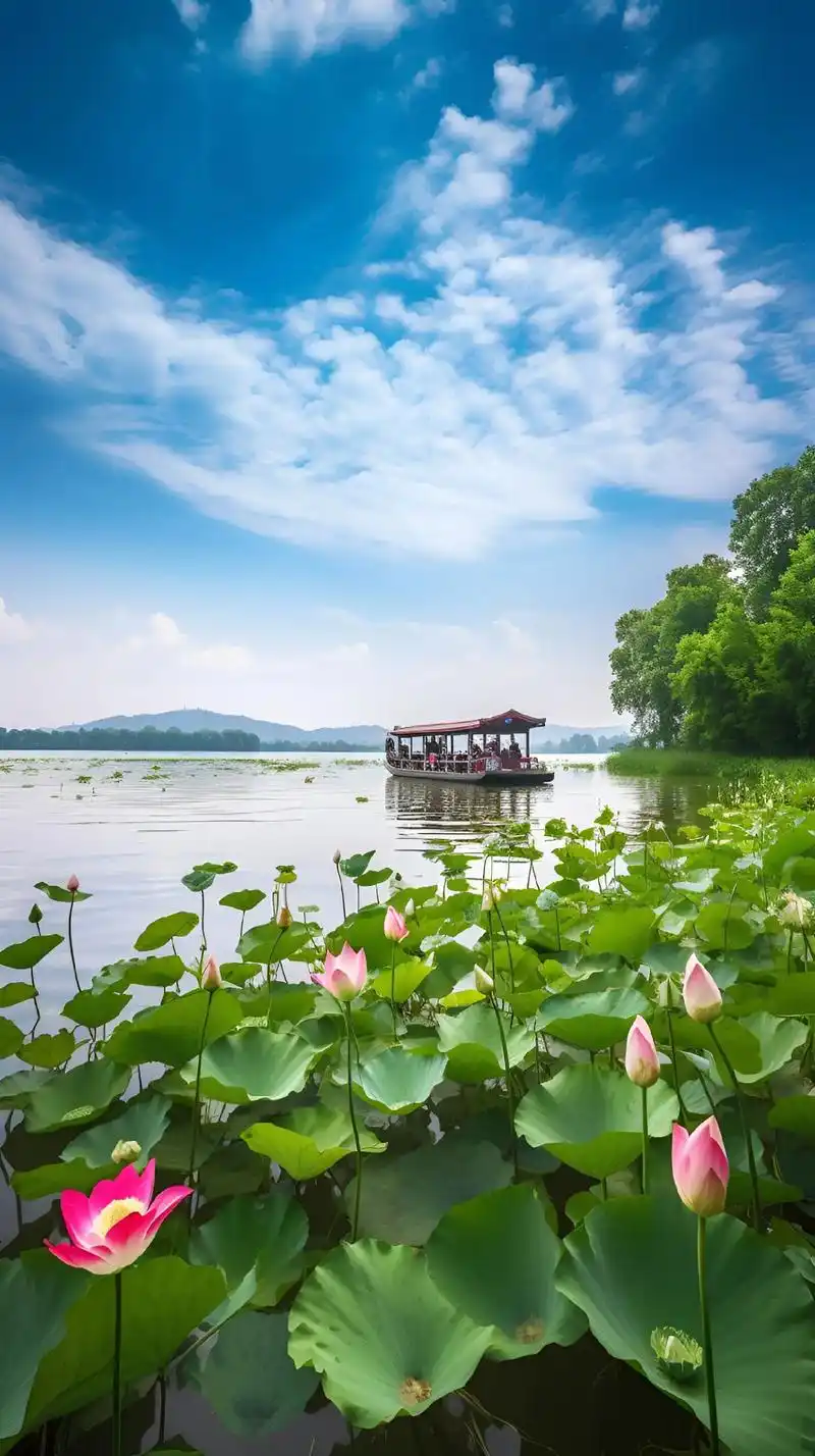 来到西湖,仿佛置身于一个真实的仙境.阳光透过树叶的 - 抖音