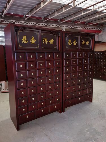 oqb中药柜整套实木 家用经济型原木质参茸柜调剂台中草药柜子中药店